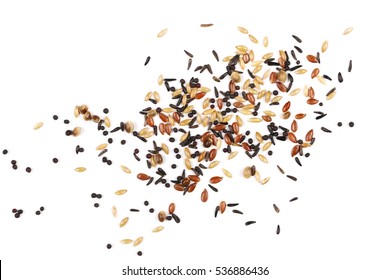 Mixed Bird Seed Isolated On White