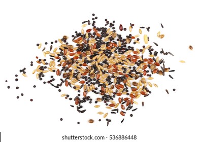 Mixed Bird Seed Isolated On White