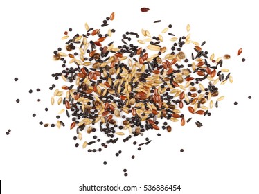 Mixed Bird Seed Isolated On White