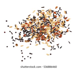 Mixed Bird Seed Isolated On White