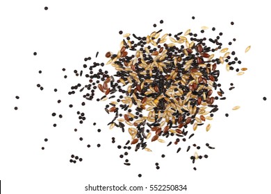 Mixed Bird Seed Isolated On White