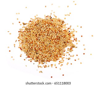 Mixed Bird Seed Isolated On White