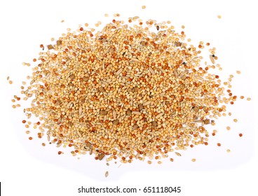 Mixed Bird Seed Isolated On White