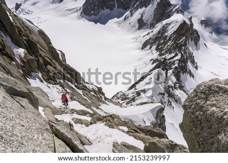 Similar – Hiker on the Zugspitze