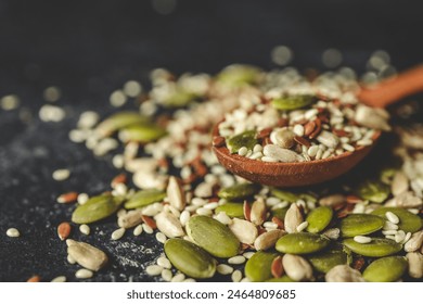 Mixed dry organic cereal and grain seed pile on white background. For healthy food ingredient or carbohydrate food type and agricultural product concept. - Powered by Shutterstock