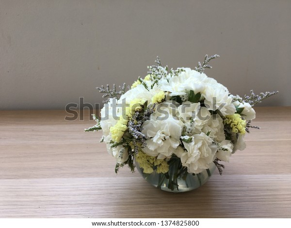 Mixed Flower Arrangement Small Vase White Stock Photo Edit Now