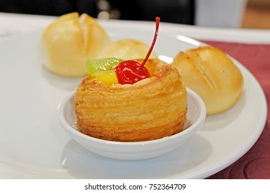 Mixed Fresh Fruit Danish Served For Breakfast