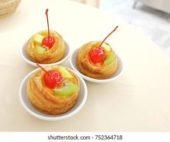 Mixed Fresh Fruit Danish Served For Breakfast