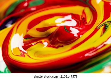 Mixed Glossy Thick Oil Paint, Abstract Bright Color Background