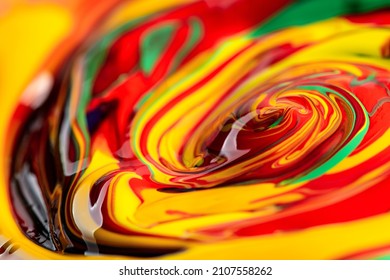 Mixed Glossy Thick Oil Paint, Abstract Bright Color Background