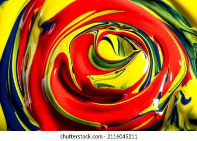 Mixed Glossy Thick Oil Paint, Abstract Bright Color Background