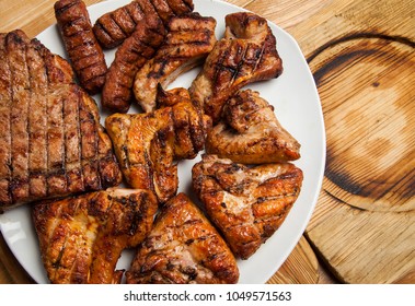 Mixed Grilled Meat Platter. Assorted Delicious Grilled Meat