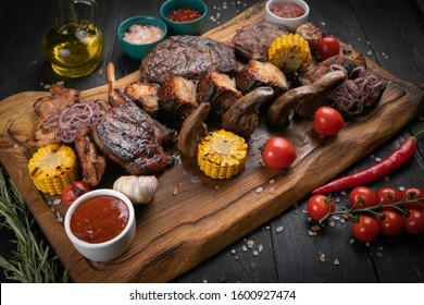 Mixed Grilled Meat Platter. Assorted Delicious Grilled Meat