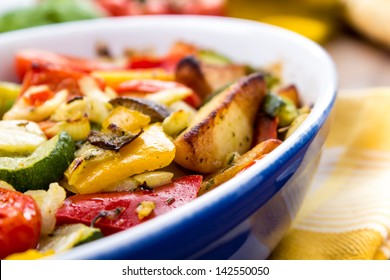 Mixed Grilled Vegetables Served In A Bowl Bowl.