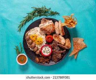 Mixed Meat Platter Served With Fries And Dip