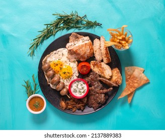 Mixed Meat Platter Served With Fries And Dip