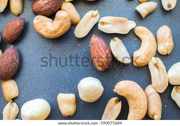 Mixed Nuts Black Background Stock Photo 590075684 | Shutterstock