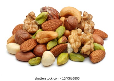 Mixed Nuts Isolated On White Background