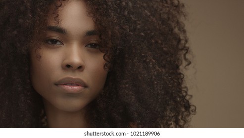 Dark Skinned Portrait Colored Background Images Stock