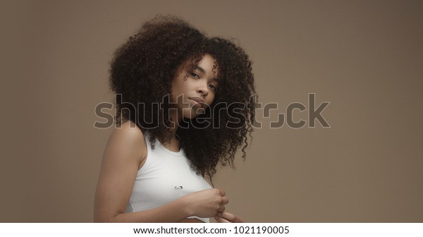 Mixed Race Black Woman Portrait Big Stock Photo Edit Now 1021190005