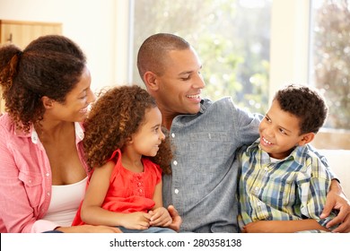 Mixed Race Family At Home