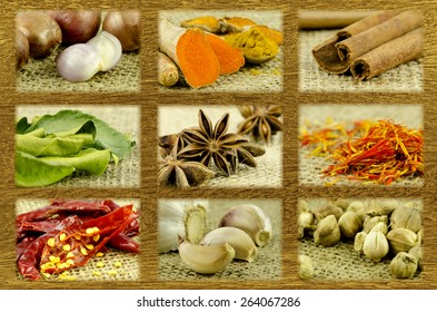 Mixed Spices. Most Popular Spices Use in Thai and Indian Food.