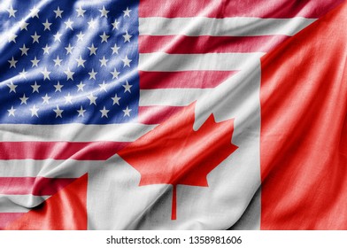 American Canadian Flags Together Stock Photo (Edit Now) 537214672