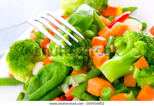 Mixed Vegetables On Plate Stock Photo (edit Now) 106456802