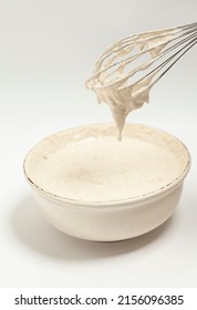 Mixing Baking Ingredients Isolated On White Background.