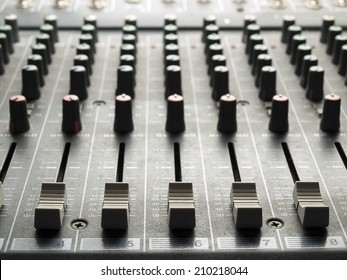 Mixing desk, back lit,  , for music and sound , entertainment themes