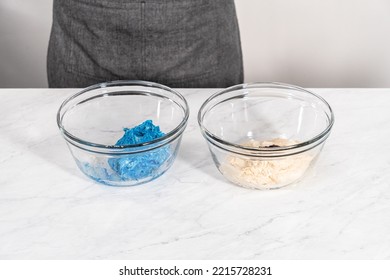 Mixing Into The Bread Dough Red And Blue Food Coloring To Bake Patriotic Cinnamon Twists.