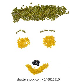 Mixture of beans, peas background 