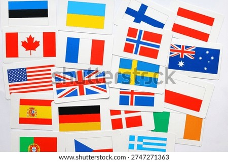 Mixture of different flags from western countries.