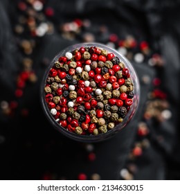 Mixture of different types of pepper - Shutterstock ID 2134630015