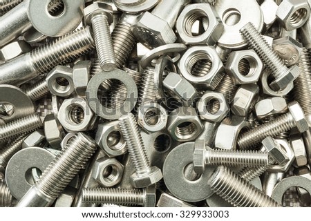 A mixture of nuts and bolts / Nuts and bolts mix