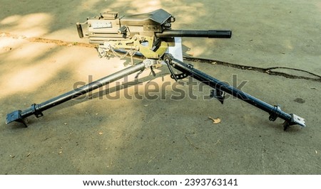 Mk19 automatic grenade launcher on display for Peacekeepers Day celebration in Budapest, Hungary.