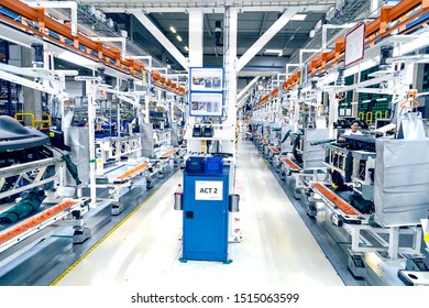 Mlada Boleslav, Czech Republic - September 20 2019: SAS Automotive Systems plant, cockpit production on assembly line for SKODA AUTO
