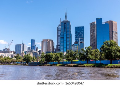 Mlbourne, Victoria, Australia, 2 February ,2020, Melbourne City Skyline From The Yarra River