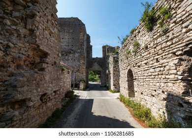 Mljet,Croatia - 08 May 2018 - Ancient Roman Palace Ruin In The Old Fishing Village Polace