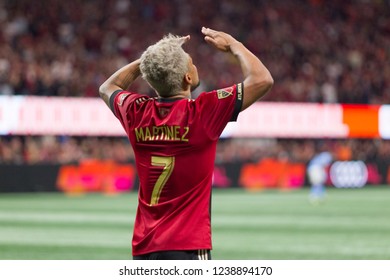 MLS - Players On Soccer Field Atlanta United Host New York City Football Club On November 11th 2018 At The Mercedes Benz Stadium Atlanta Georgia - USA