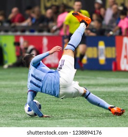 MLS - Players On Soccer Field Atlanta United Host New York City Football Club On November 11th 2018 At The Mercedes Benz Stadium Atlanta Georgia - USA