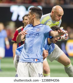 MLS - Players On Soccer Field Atlanta United Host New York City Football Club On November 11th 2018 At The Mercedes Benz Stadium Atlanta Georgia - USA