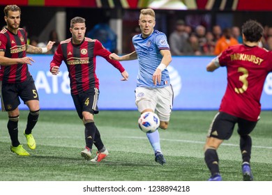 MLS - Players On Soccer Field Atlanta United Host New York City Football Club On November 11th 2018 At The Mercedes Benz Stadium Atlanta Georgia - USA