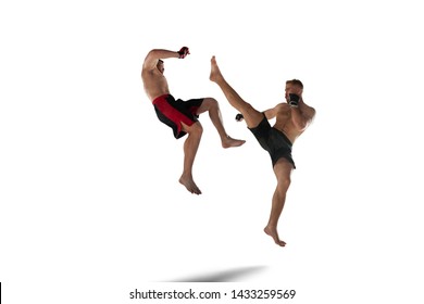 MMA Fighters Isolated On White.