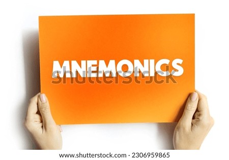 Mnemonics - instructional strategy designed to help students improve their memory of important information, text concept on card