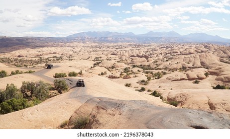 Moab - USA - October 2016: 4x4 Offroad Jeep Race Track In The Moab Sands Flats In Utah, USA.