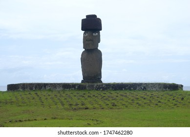 Moai In Ahu Tahai In Hanga Roa