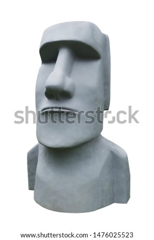 Moai Easter Island isolated on white background