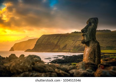 Moai On Easter Island