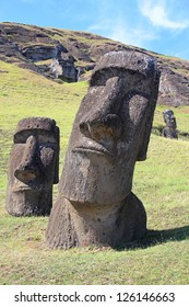 Moai At Quarry, Easter Island, Chile